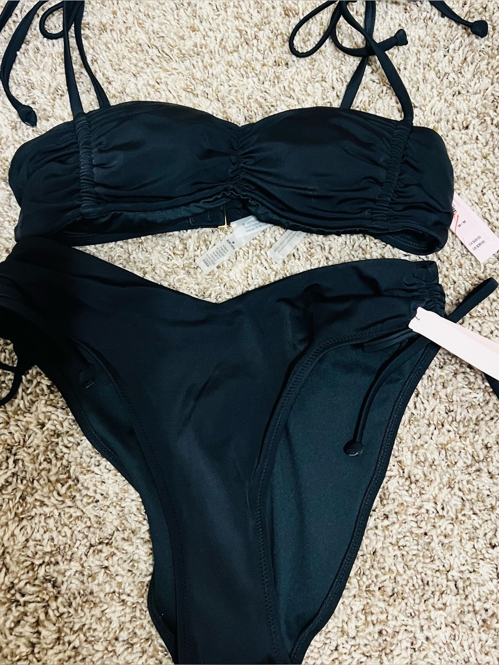 Victoria’s Secret Swim Black Bikini Set Size Medium NWT